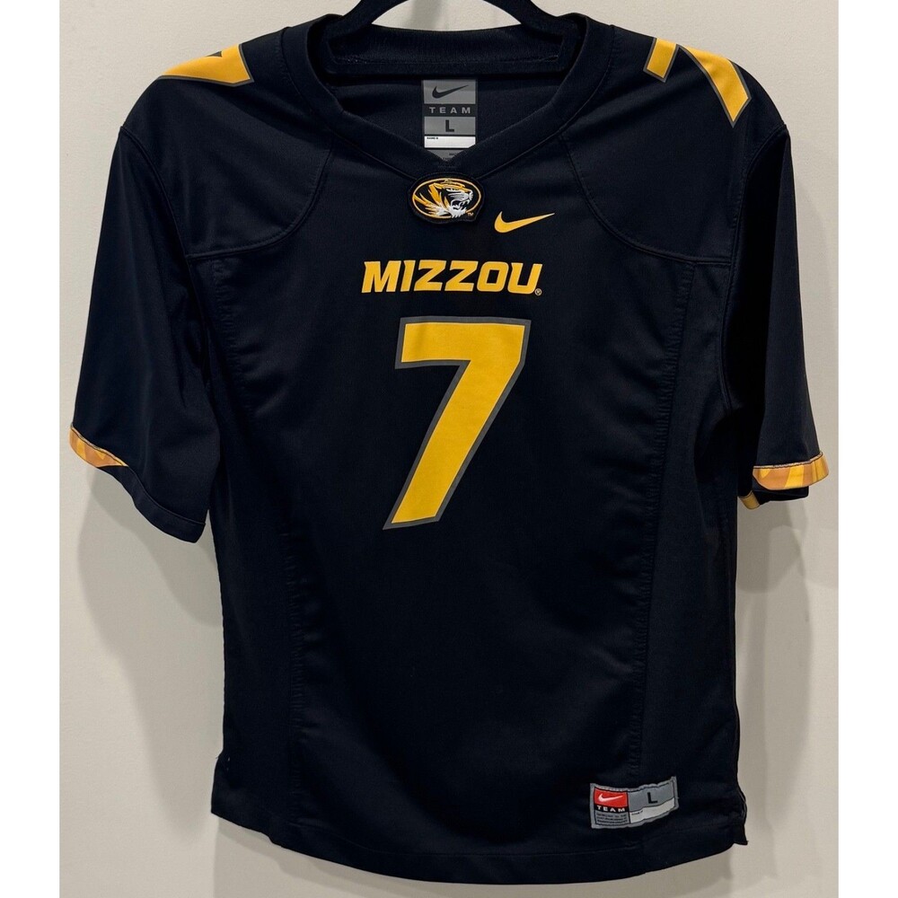 Missouri Tigers - Nike Team Football Jersey - Youth Large - Black - #7 - MIZZOU